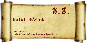 Weibl Bánk névjegykártya